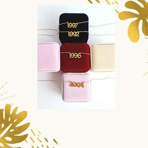 Customized Gold Plated Year Birth Pendant Necklace